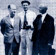 Historisches Foto: Paul Hindemith, Jenö Takacs und Béla Bartòk